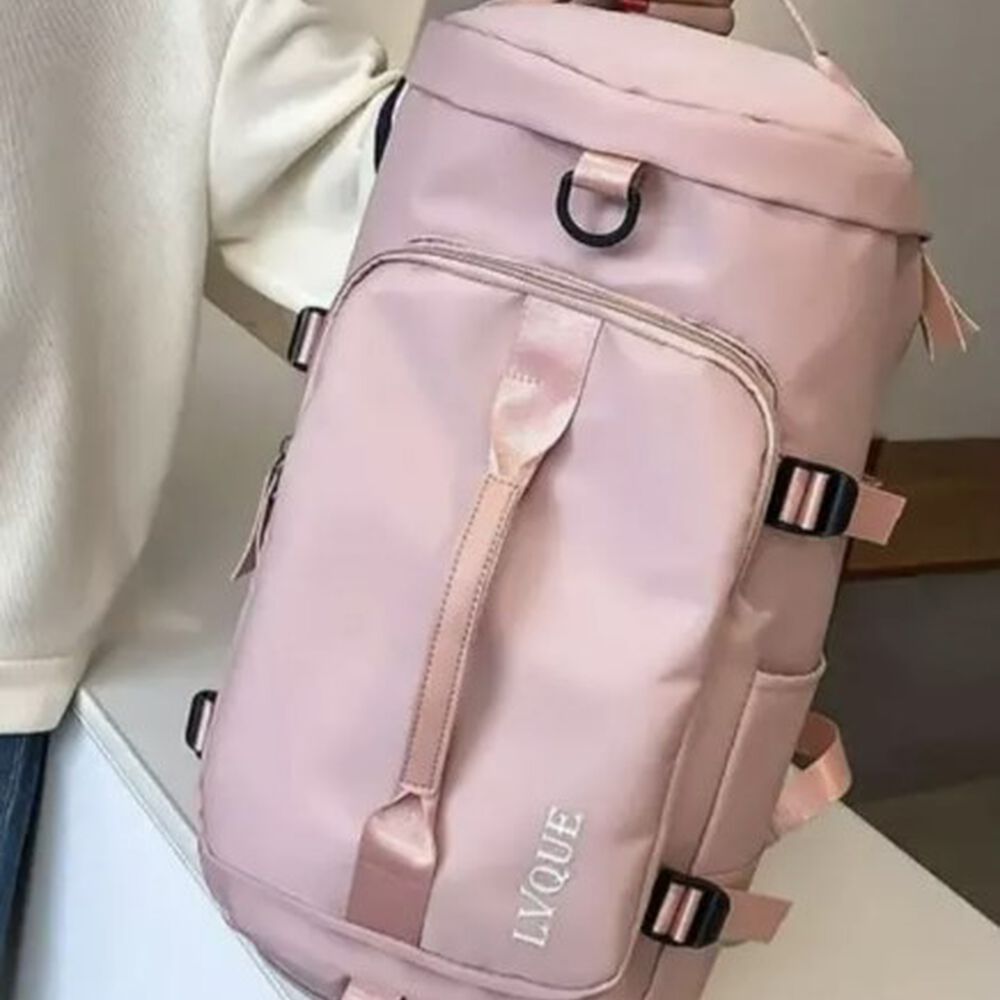 Bolso De Viaje Impermeable Mochila Multiusos Hombro Gimnasio Rosa image number 3.0
