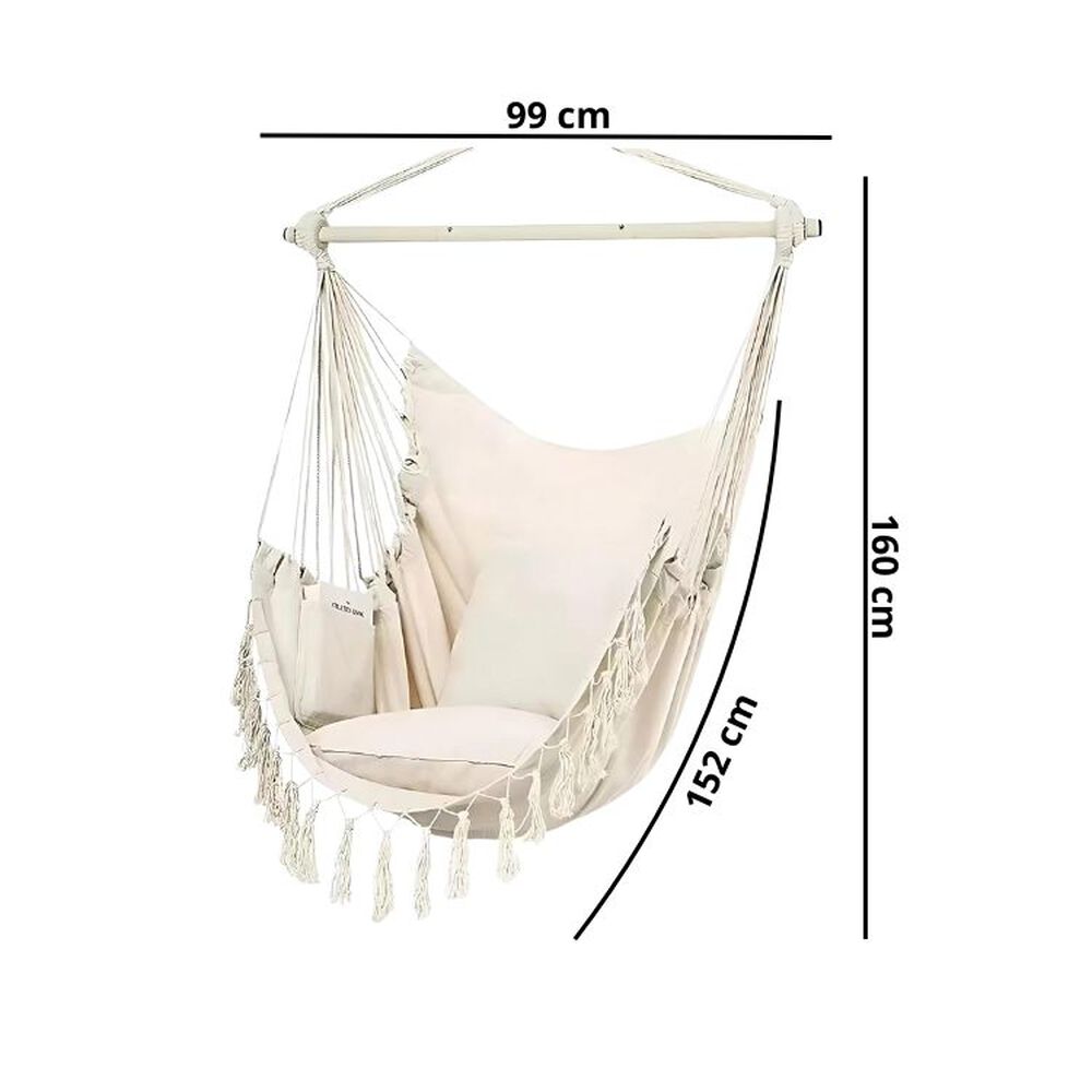 Silla Hamaca Colgante Elegante Estilo Boho Moderna image number 2.0