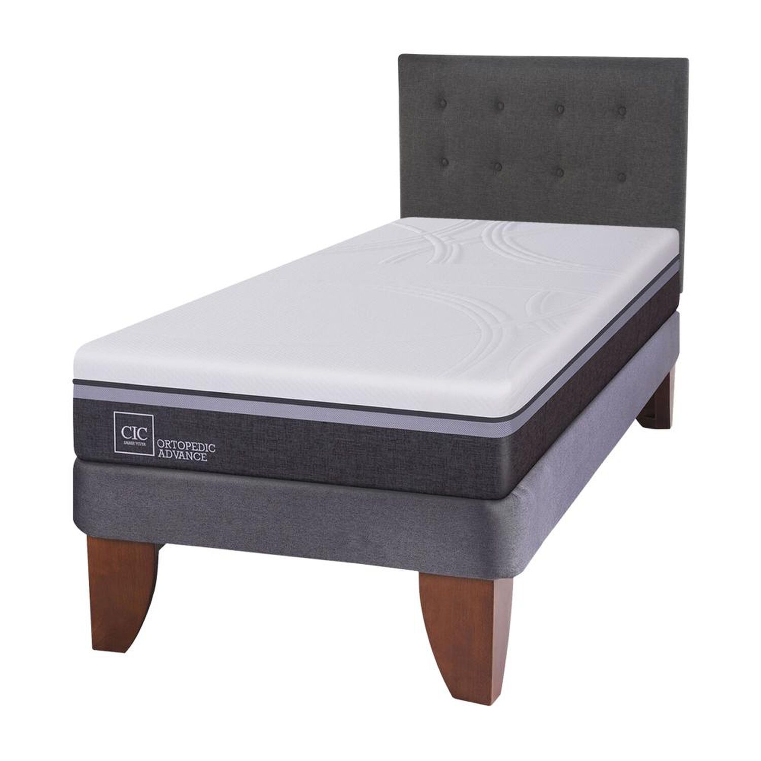 Cama Europea Cic Ortopedic Advance / 1.5 Plazas / Base Normal + Respaldo image number 1.0