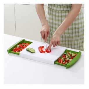 Tabla Cortar 37cm Bandeja Residuos Verde Profesional Cocina