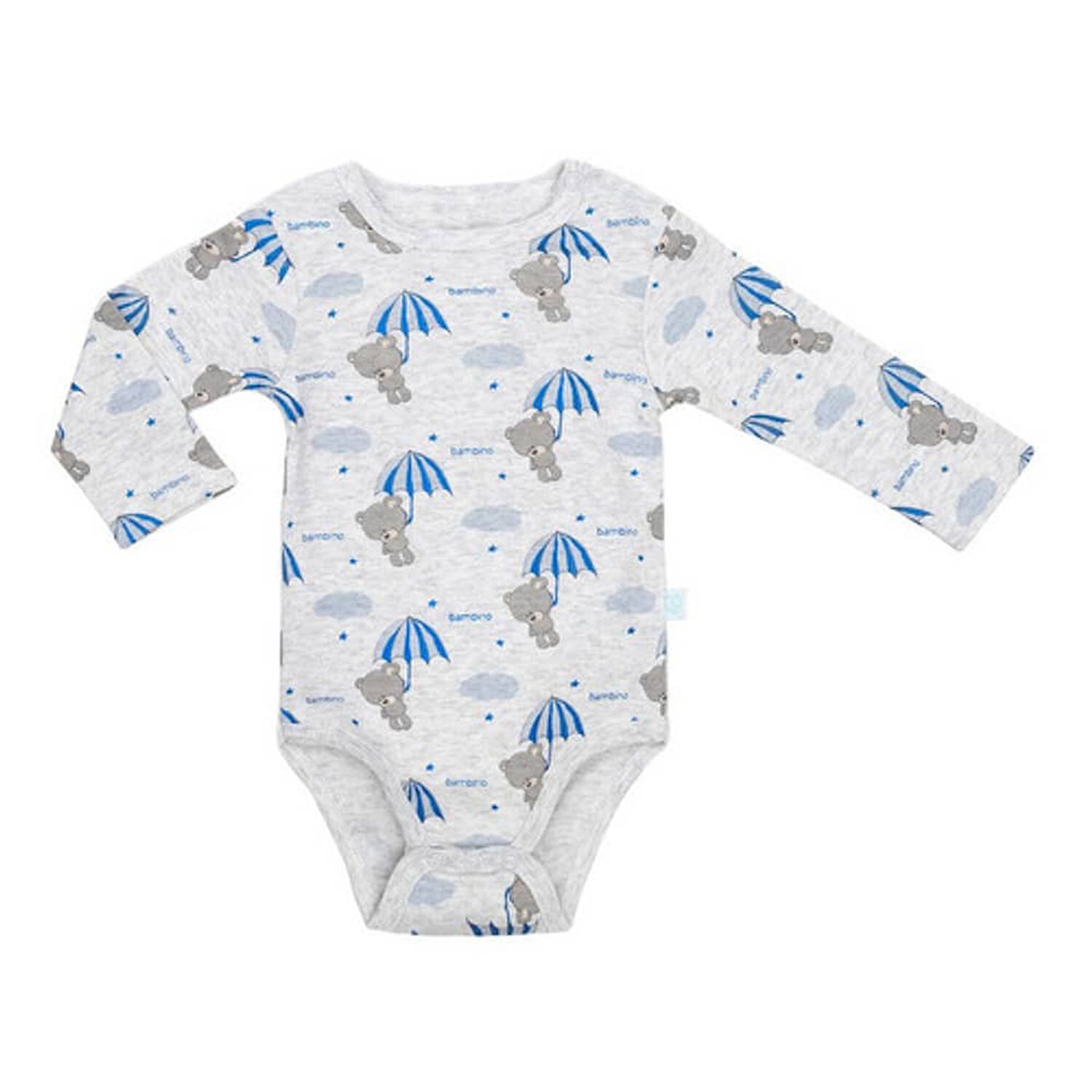 Set 2 Piezas Bodys Manga Larga Bambino Oso Celeste image number 7.0