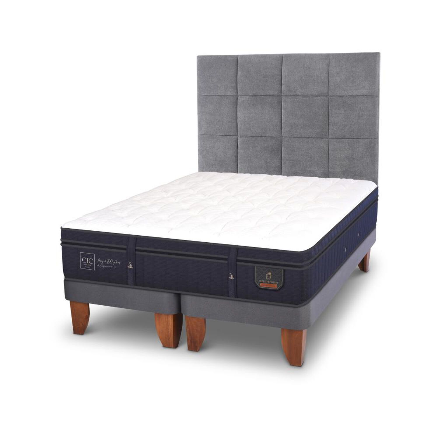 Cama Europea Cic Super Premium / 2 Plazas / Base Dividida + Respaldo image number 3.0