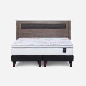 Cama Europea Rosen Art 4 / King / Base Dividida  + Respaldo Ferrara Gris