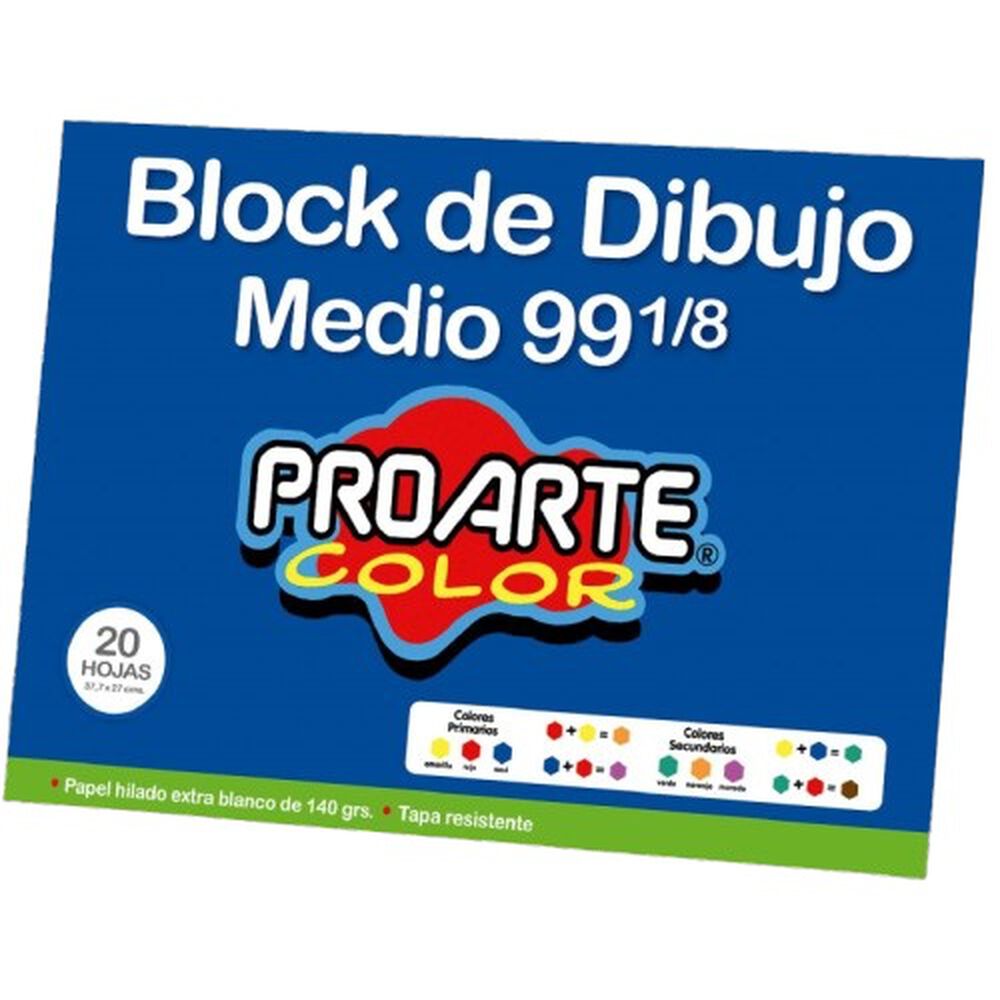 Pack De 3 Block De Dibujo Medio 99 1/8 Proarte Color 20 Hojas image number 0.0