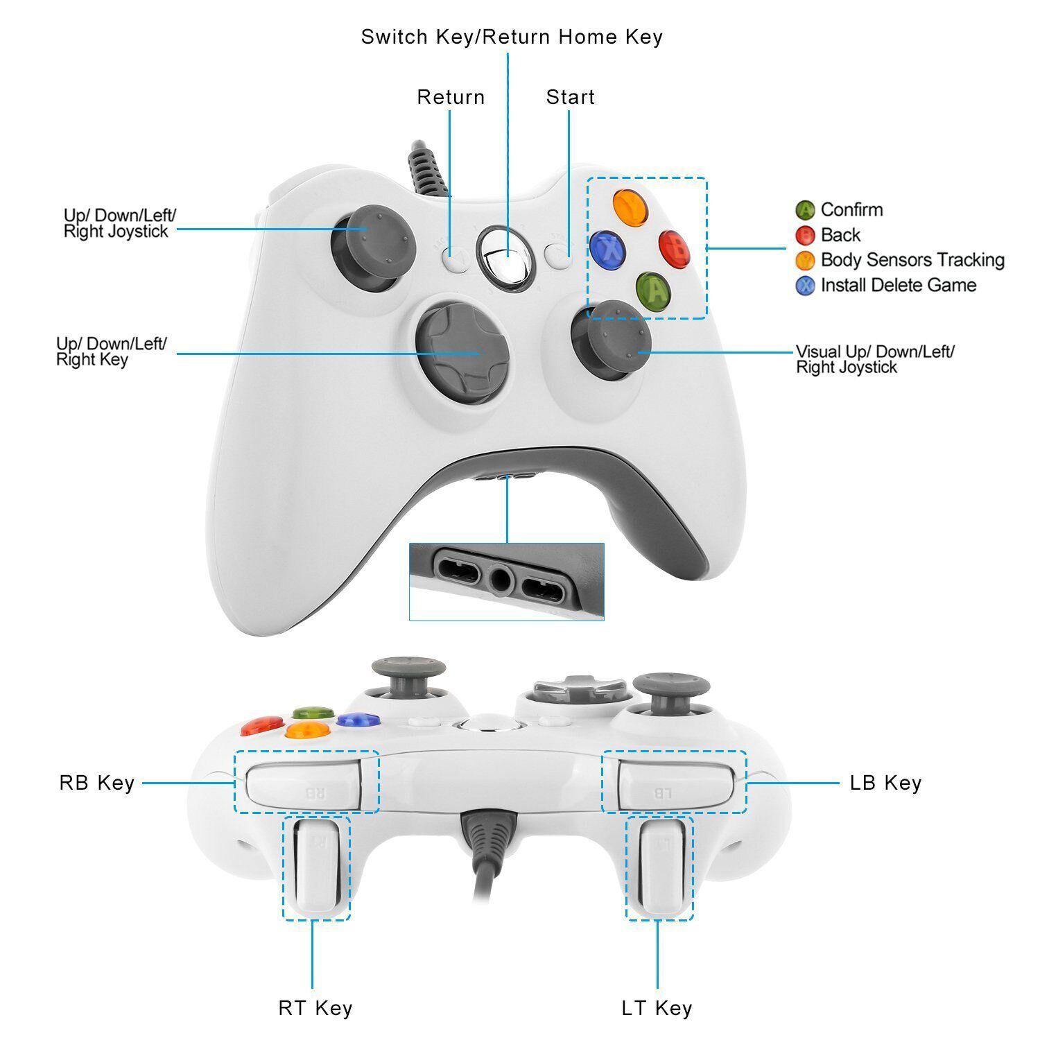 Joystick Usb Para Xbox 360 & Pc Wired Edition X-360 White image number 5.0