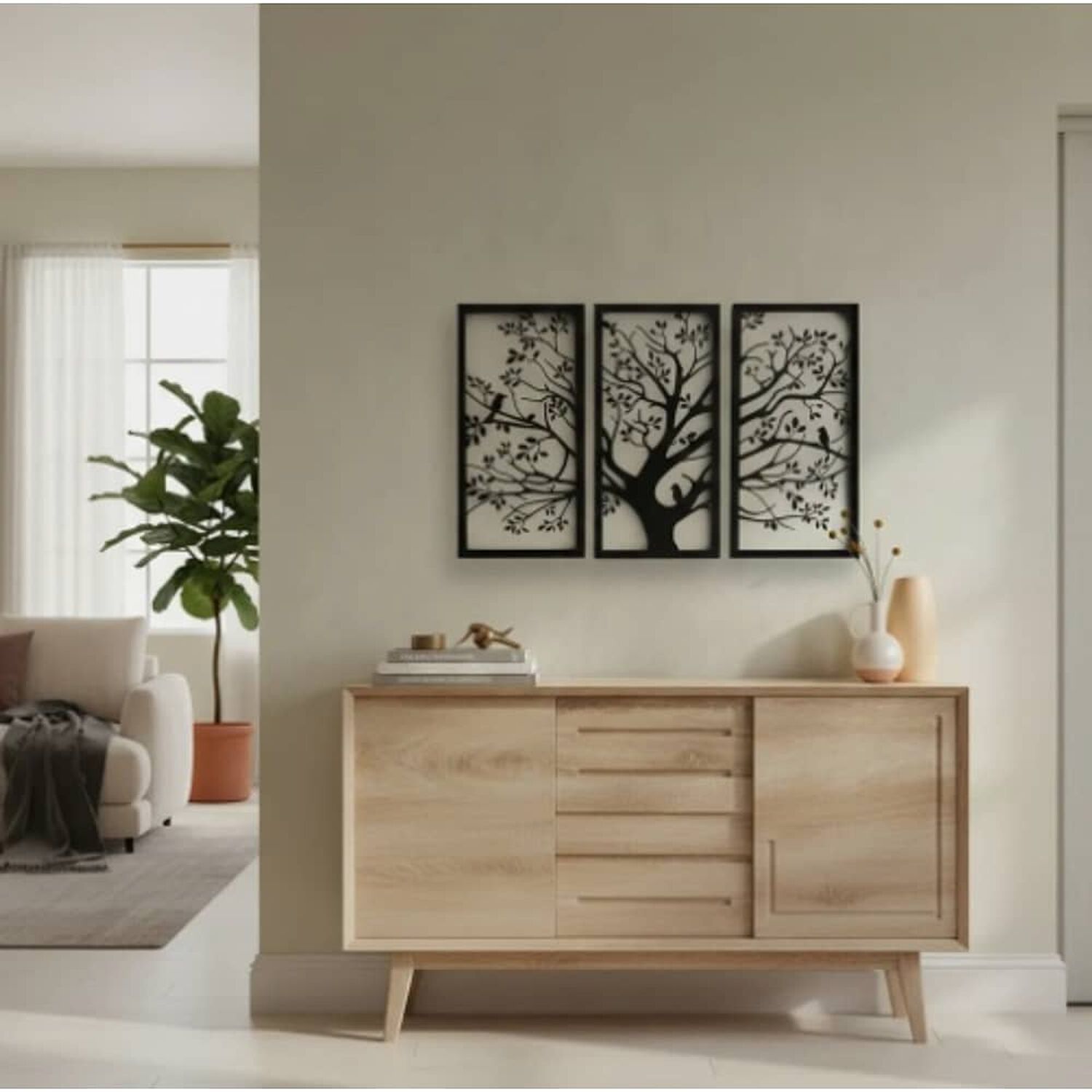 Cuadro Decorativo Tr&iacute;ptico &Aacute;rbol De La Vida image number 0.0