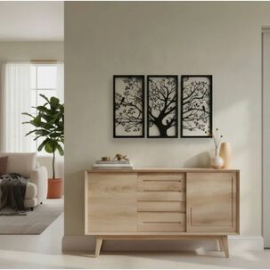 Cuadro Decorativo Tr&iacute;ptico &Aacute;rbol De La Vida