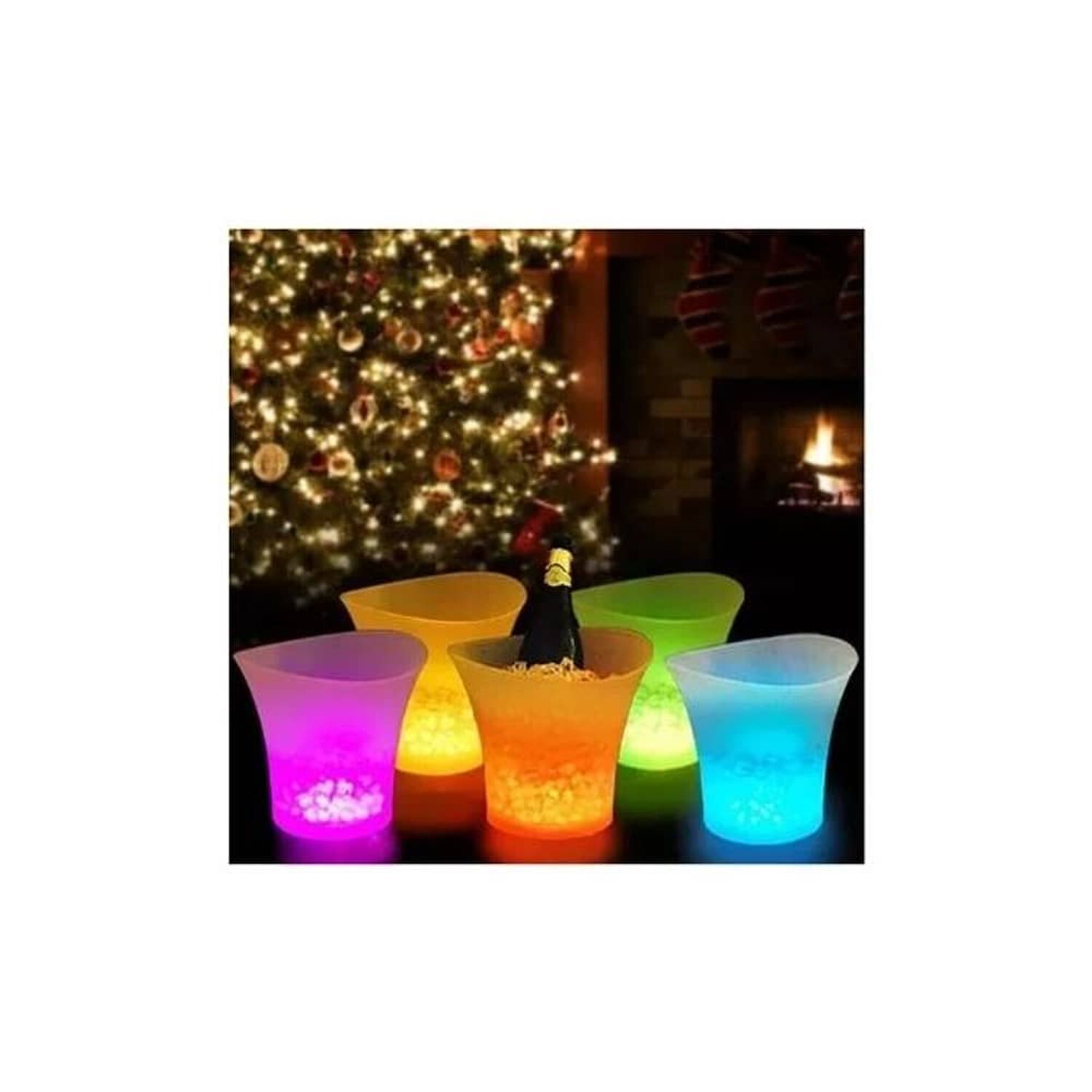 Hielera Con Luz Led Enfriador Botellas Cerveza Vinos Fiesta Color Rgb image number 3.0