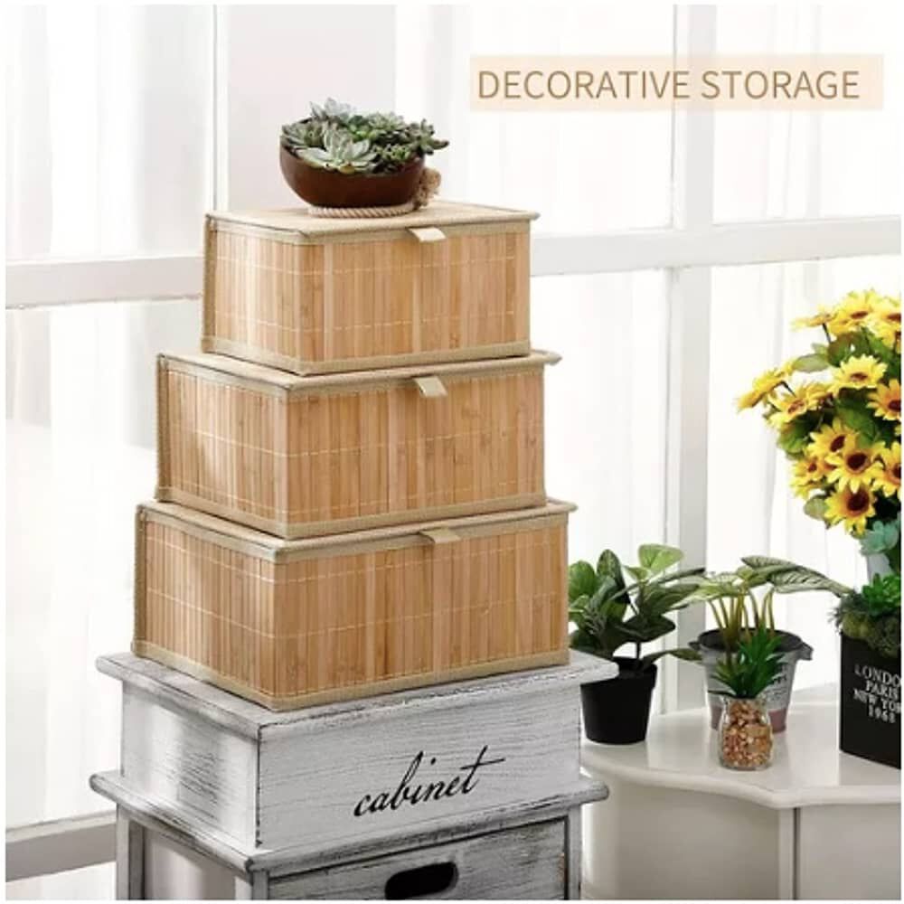 Set 3 Cajas De Bambu Organizadora Multifuncional image number 4.0