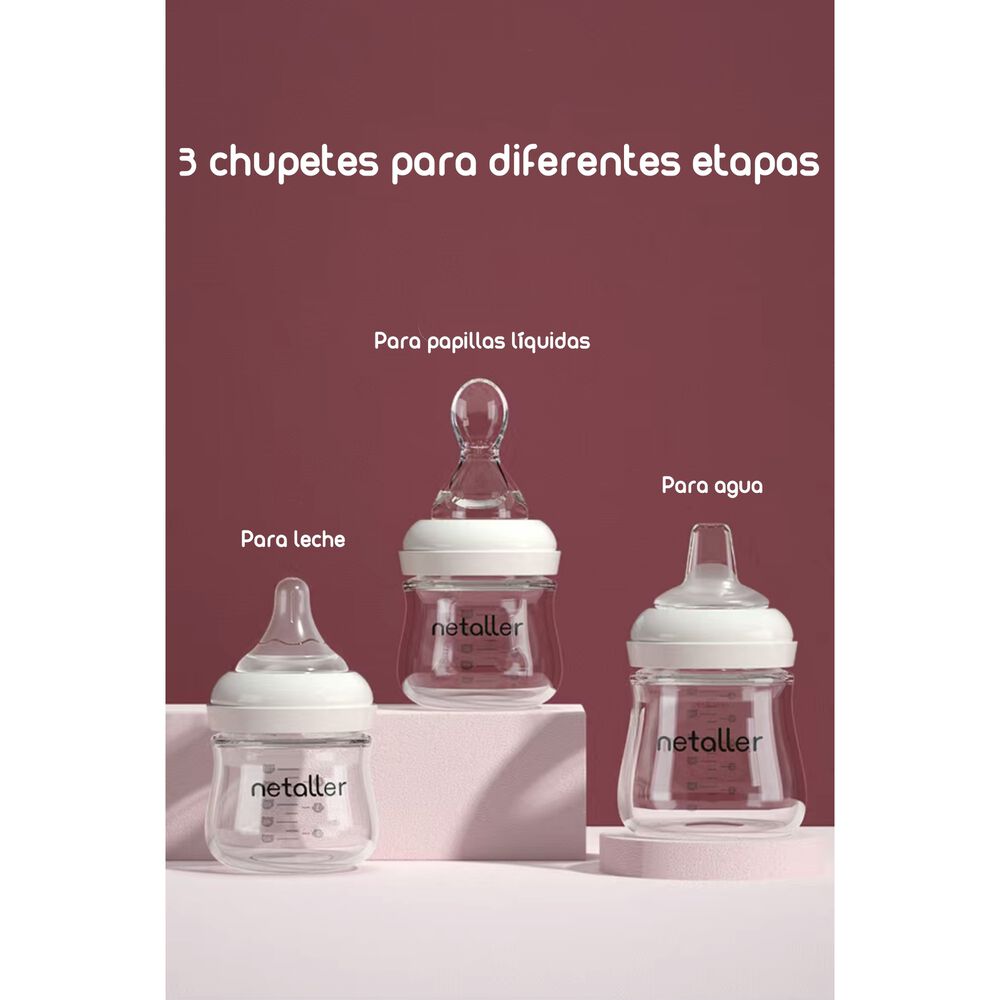 Set 2 Mamaderas Con Protectores 3 Chupetes Caja Lubabycas image number 4.0