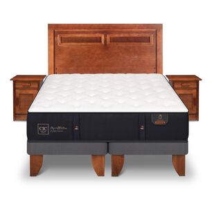 Cama Europea Cic Premium / 2 Plazas / Base Dividida + Set De Maderas