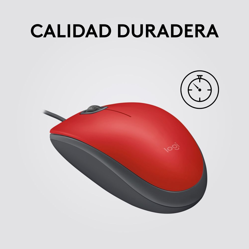 Mouse Logitech M110 Silent Con Cable Rojo image number 2.0