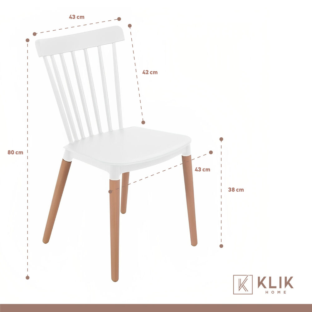 Comedor Mesa Eames Redonda Vidrio 100cm + 4 Sillas Windsor Blancas image number 5.0