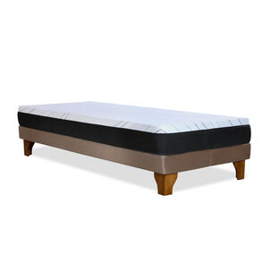 Cama Europea Zen Pro 1,5 Plazas Tela Velvet Beige