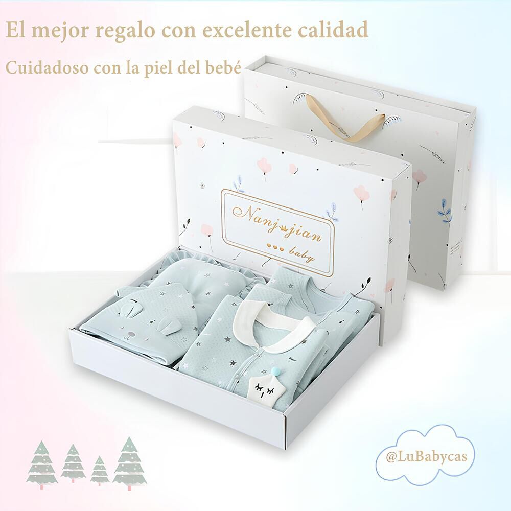 Pack Ajuar Bebé Ropa Algodón 24 Piezas Celeste Lubabycas image number 1.0