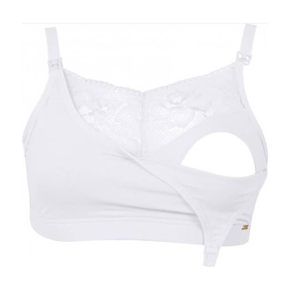 Sosten Lactancia Semi Encaje Algod&oacute;n Blanco 2rios image number 1.0