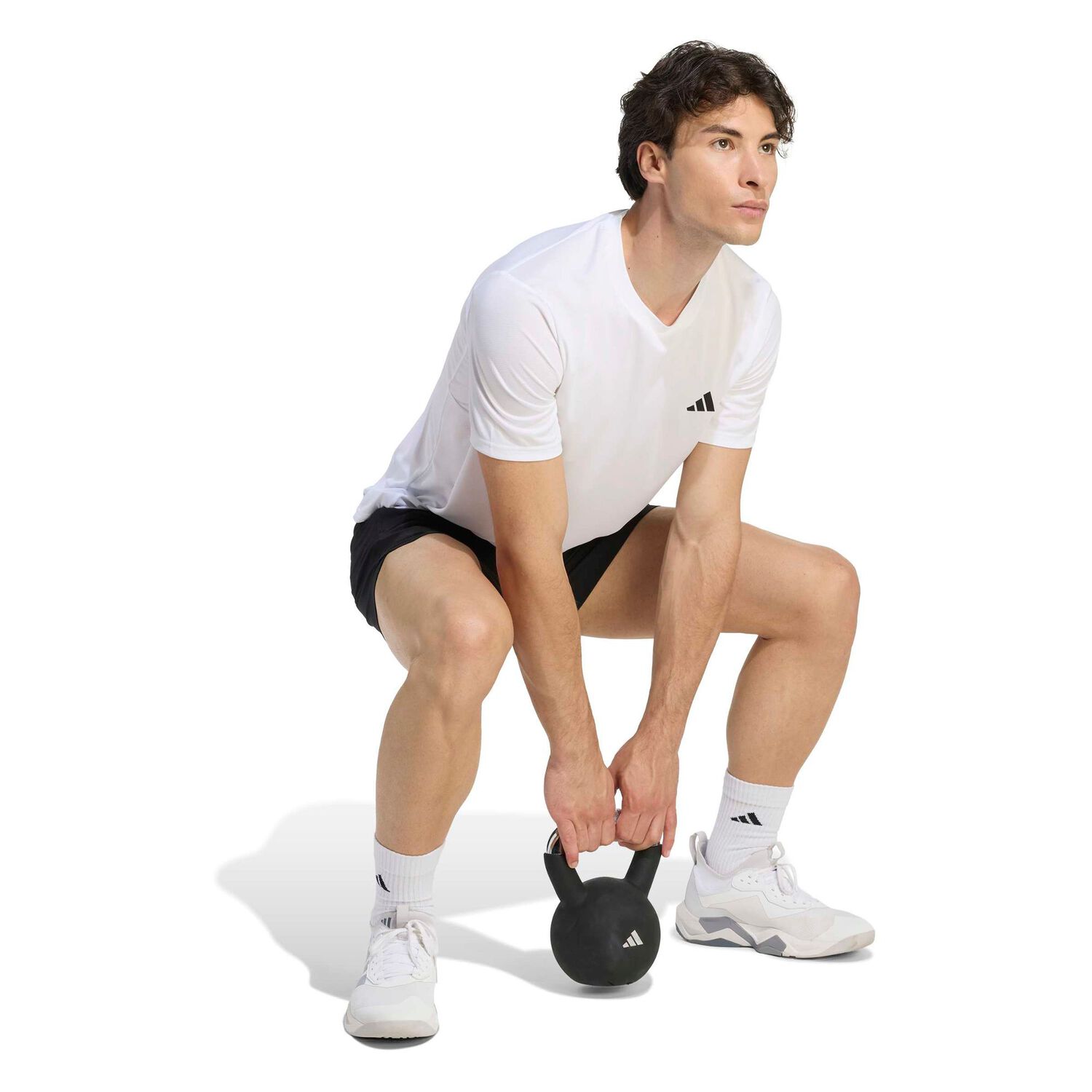 Polera Deportiva Blanca Adidas image number 3.0