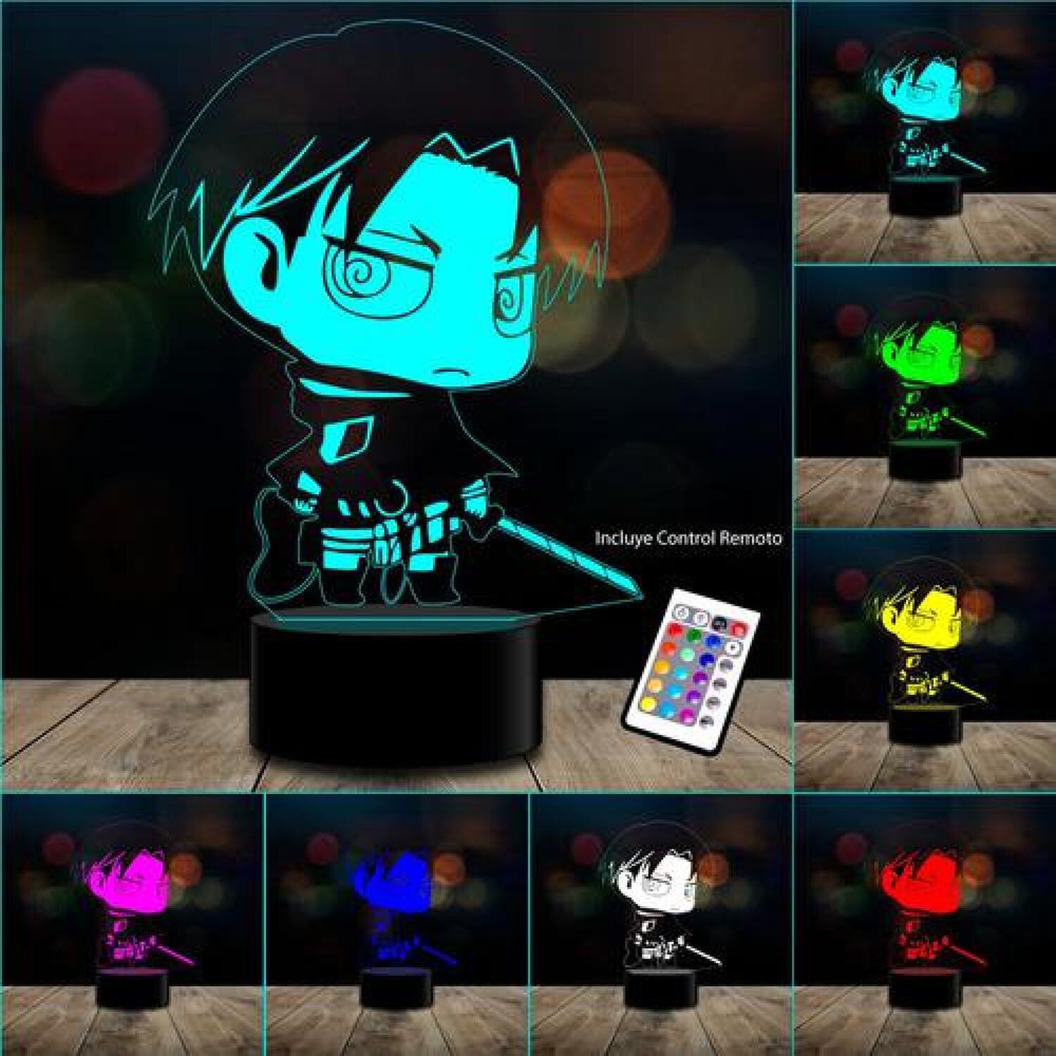 Lampara 3d Shingeki No Kyojin Attack On Titan Levi Kawaii image number 1.0