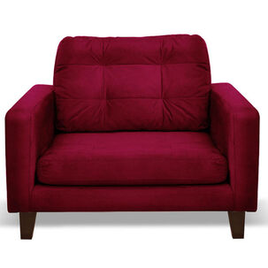 Sofa Napoles 1 Cuerpo Tela Velvet Burdeo