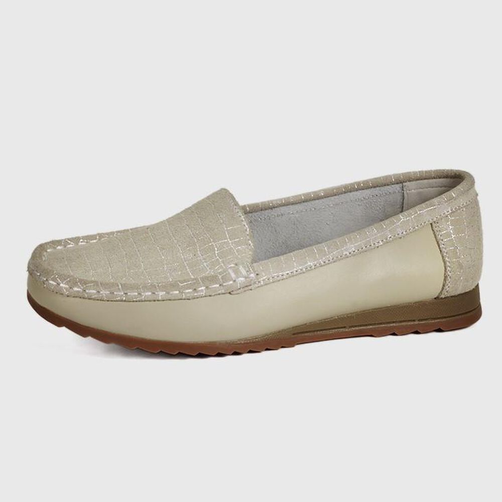 Mocasín Cuero Ethel Beige image number 0.0