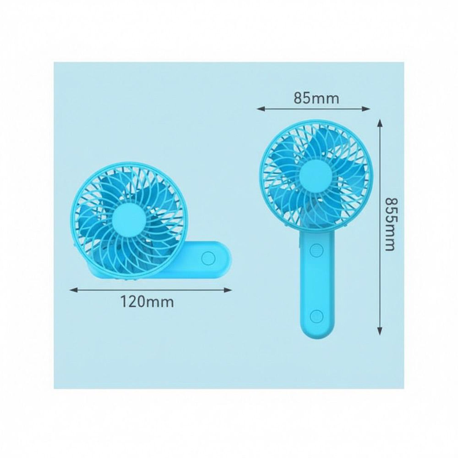 Mini Ventilador Port&aacute;til De Mano 3 Velocidades Recargable image number 3.0