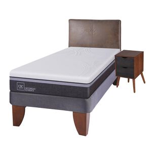 Cama Europea Cic Ortopedic Advance / 1.5 Plazas / Base Normal + Set De Maderas