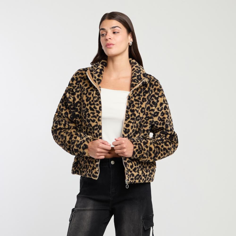 Polerón Chiporro Estampado Regular Cuello Alto Mujer Rolly Go image number 0.0