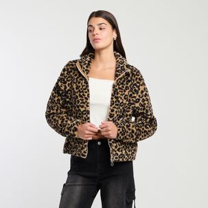 Polerón Chiporro Estampado Regular Cuello Alto Mujer Rolly Go