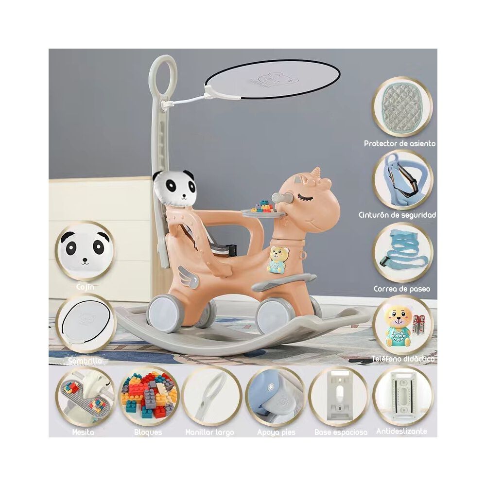 Correpasillo Andador Balance 3 En 1 Con Accesorios Rosado image number 1.0