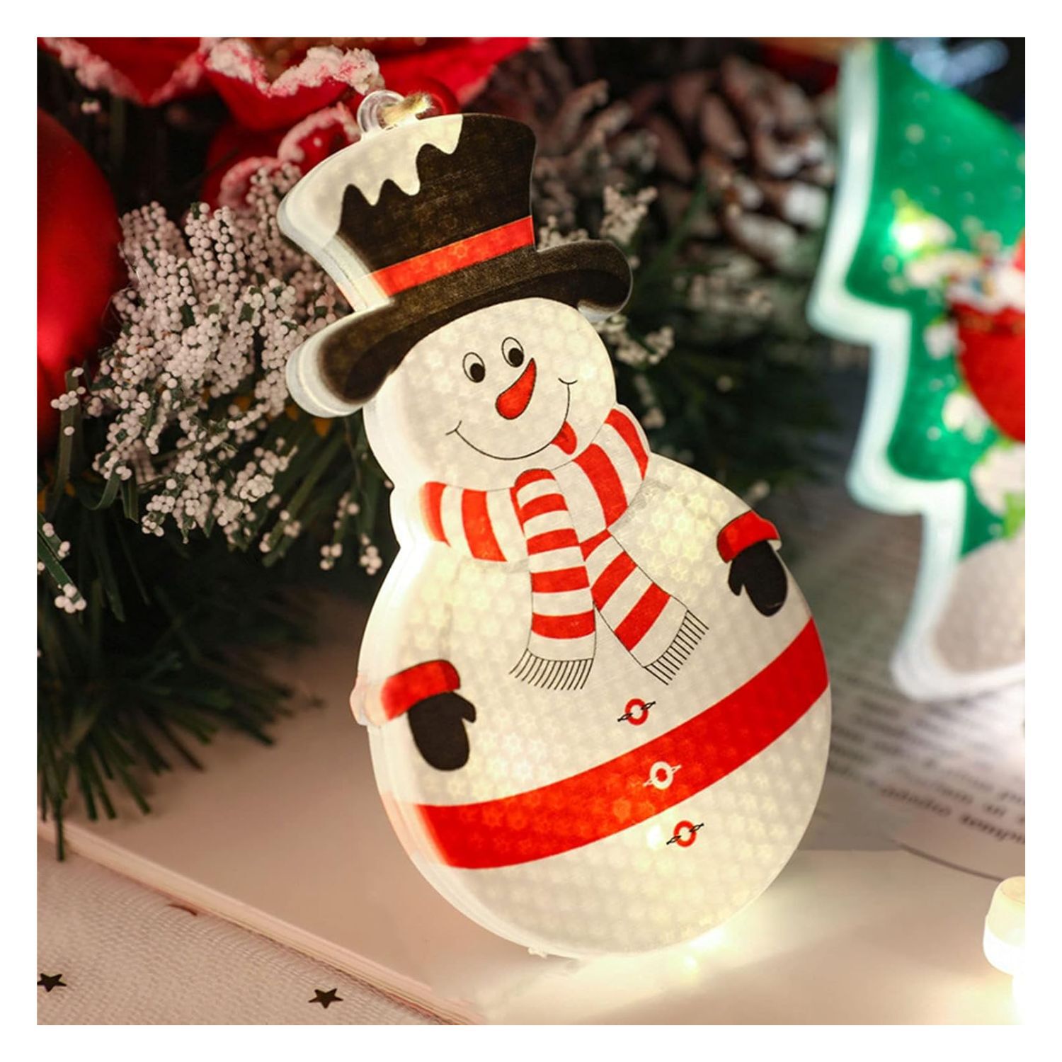 L&aacute;mpara Led Ventosa Con Pilas Forma Mu&ntilde;eco Nieve Decoraci&oacute;n image number 1.0