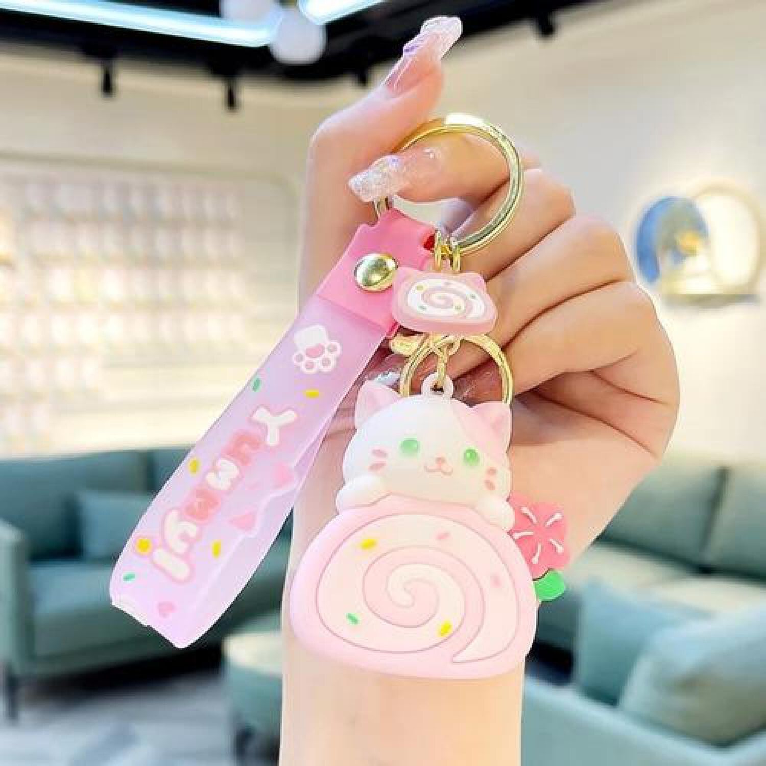 Llavero Gatito Cake Roll Yummy Super Cute Kawaii Silicona image number 7.0