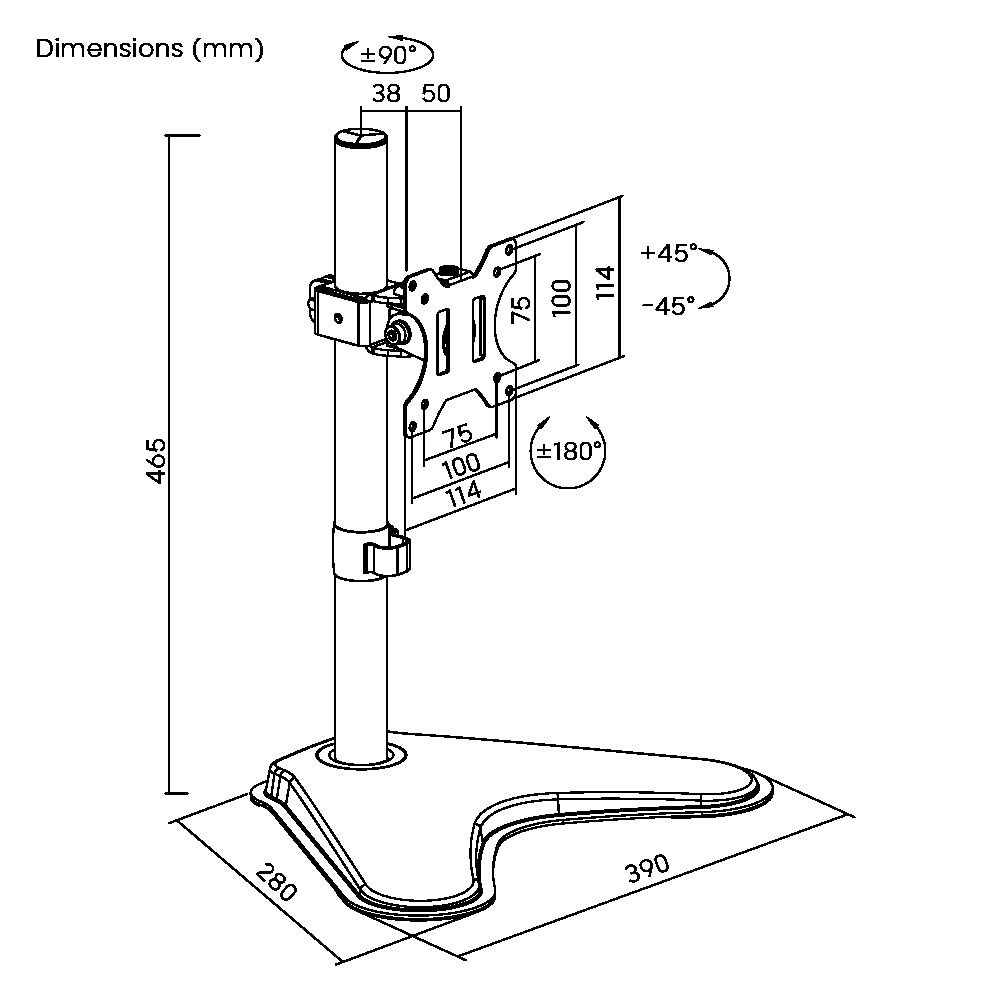 Soporte Con Base Para Monitor 13 ~ 32 - 8kg 360 Sbrm710 Brasforma image number 6.0