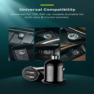 Cargador De Celular Auto 4.8 A Baseus Original Mini Carga Rapida 4.8 Amperes Al Encendedor Del Carro