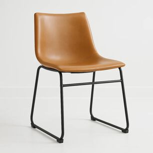 Silla Burgos De Comedor O Living De Cuero Sint&eacute;tico Y Metal Industrial