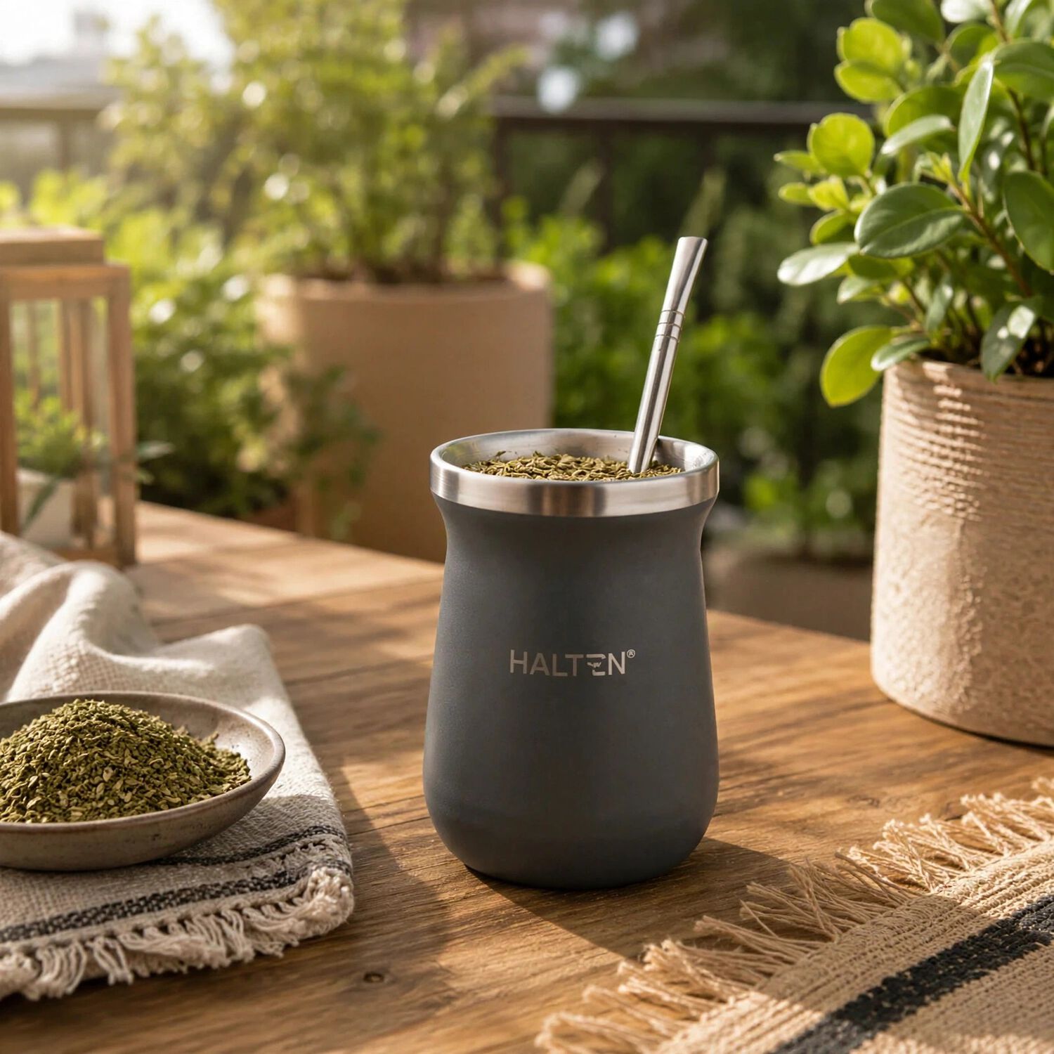 Mate T&eacute;rmico De Acero Inoxidable 300 Ml Con Bombilla Conserva Calor 1 Hora Y Fr&iacute;o 6 Horas Color Gris image number 3.0
