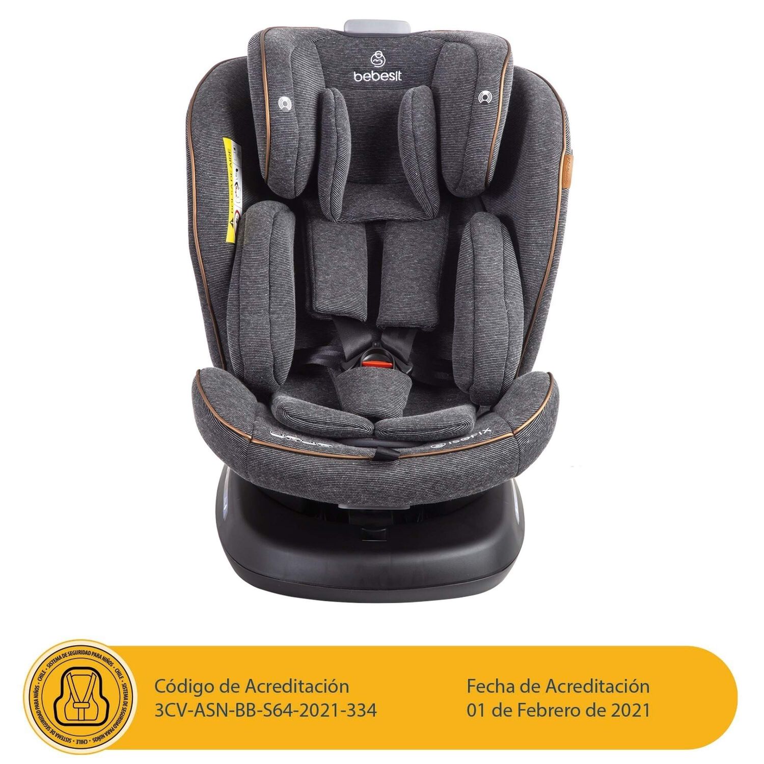 Silla De Auto Convertible Isofix Supra 360&ordm; Premium Gris image number 1.0
