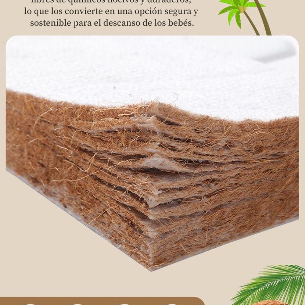 Colchón De Coco Cuna 85x45x4cm Lubabycas image number 2.0