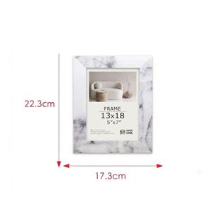 Pack 2 Marco Portarretrato M&aacute;rmol Blanco Elegante 13x18 Cm