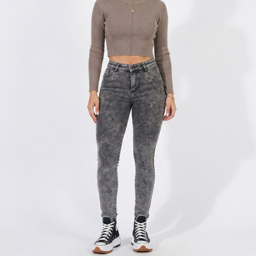 Jeans Pantalon Skinny Forro Polar Mujer image number 0.0
