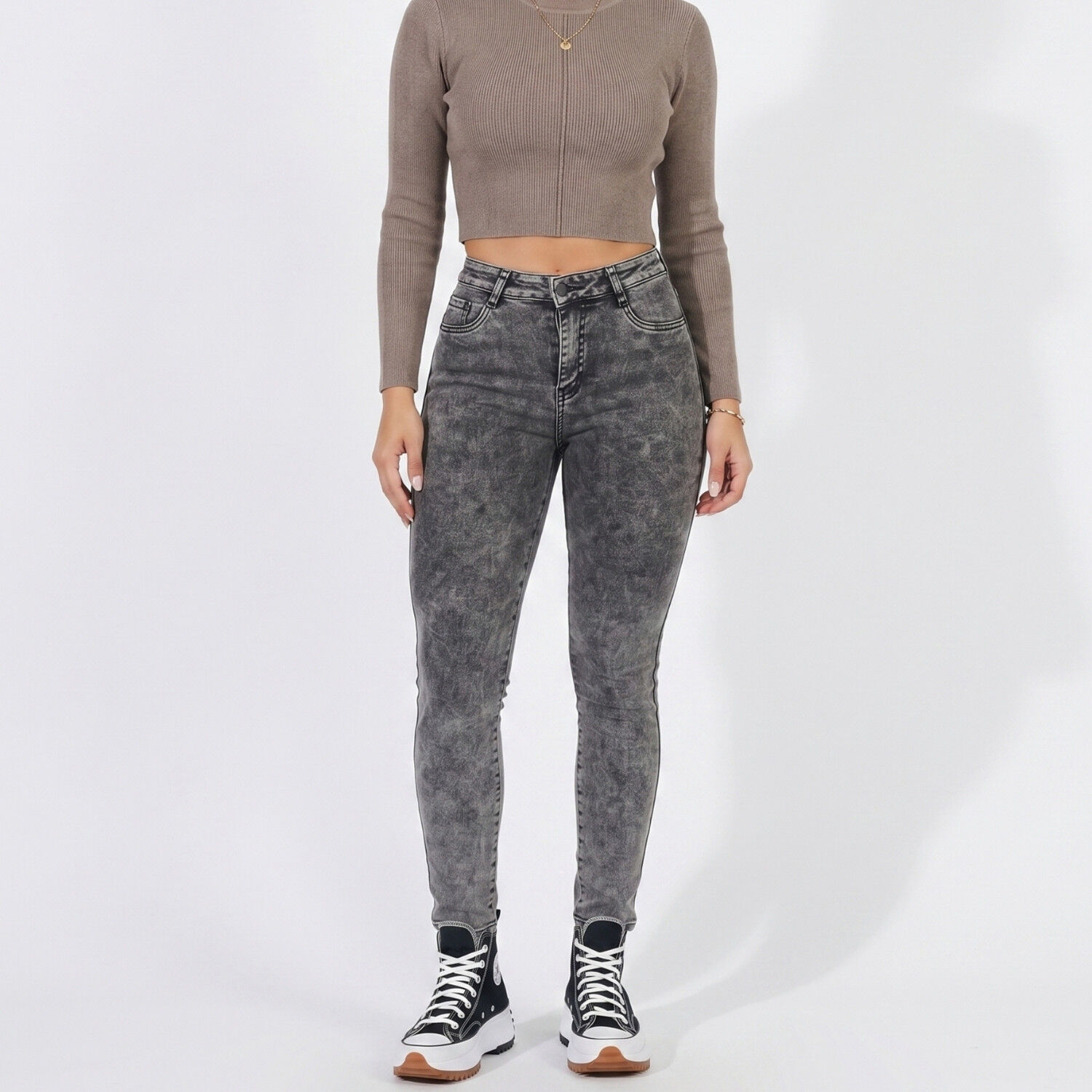 Jeans Pantalon Skinny Forro Polar Mujer image number 0.0