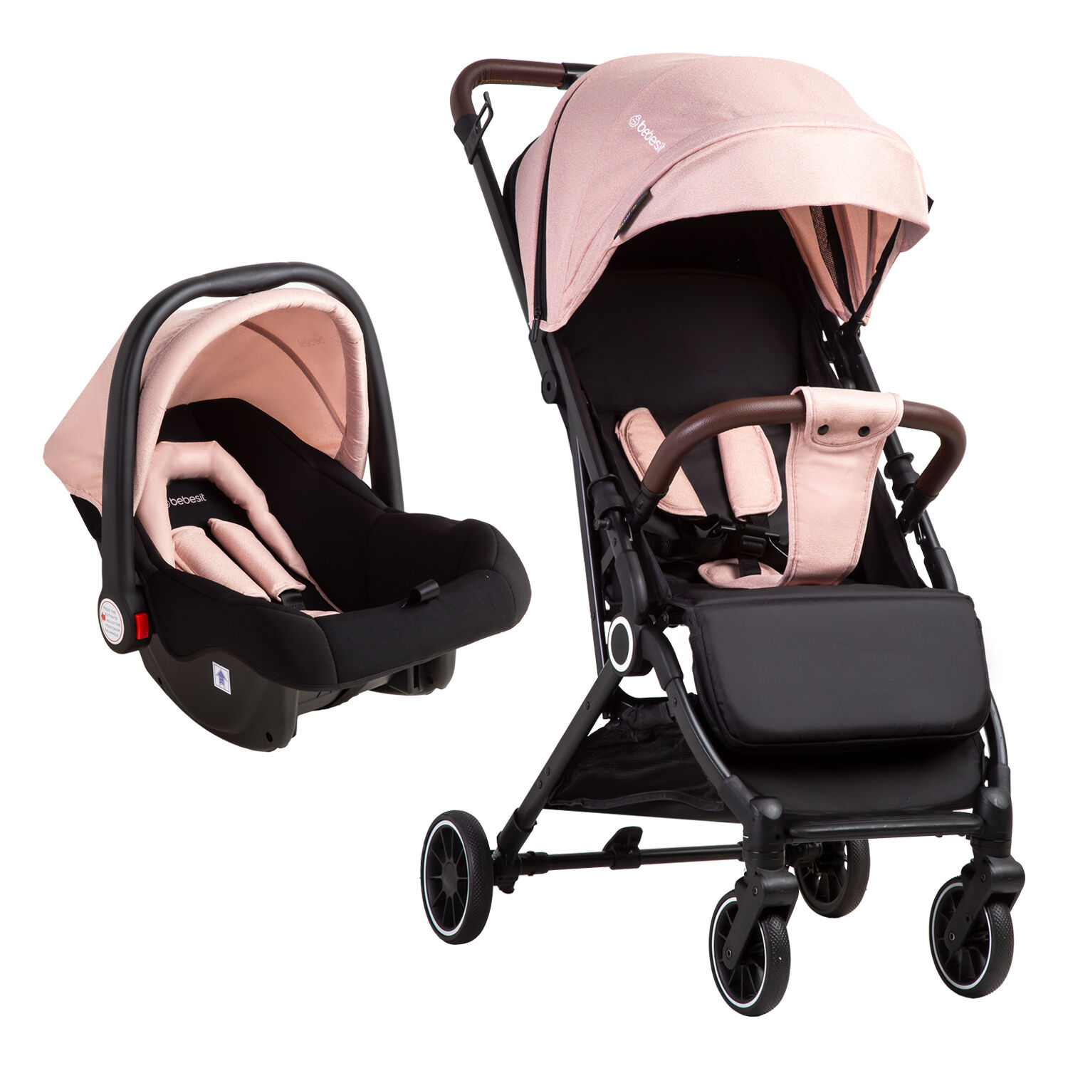 Coche Maleta Compacto Travel System Soho Rosa Bebesit image number 0.0