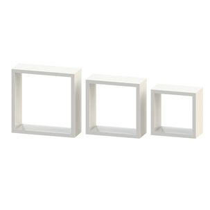 Repisa Tipo Cubos X 3 28cm-24cm-20cm Blanco - Brasforma