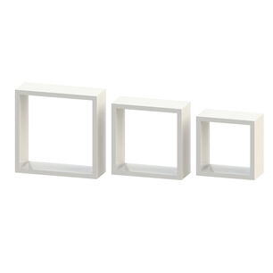 Repisa Tipo Cubos X 3 28cm-24cm-20cm Blanco - Brasforma