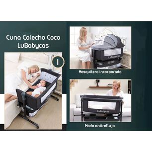 Cuna Colecho Con Mudador Coco Gris Lubabycas