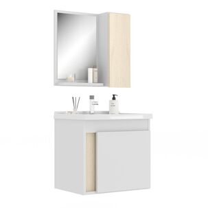 Mueble Baño Vanitorio+espejo Paris Nogal Home Mobili