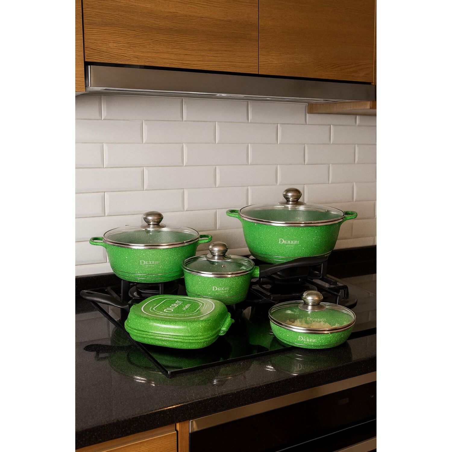 Juego De Ollas Granito 23 Piezas Bateria De Cocina Verde image number 7.0