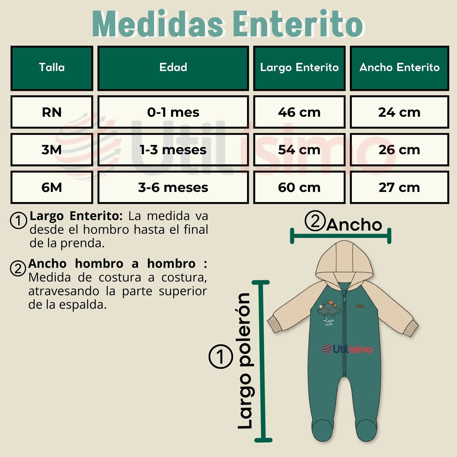 Enterito Con Capucha Tela Plush Verde Dinosaurio Beb&eacute; Ni&ntilde;o image number 2.0