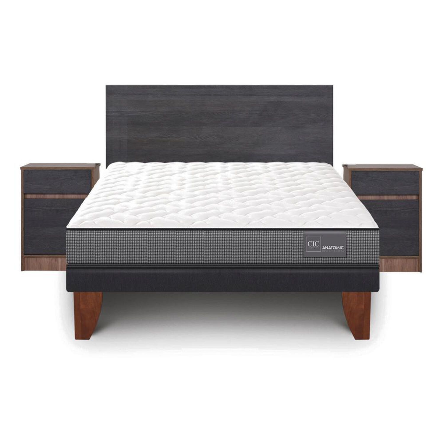 Cama Europea Cic Anatomic / 2 Plazas / Base Normal + Set De Maderas image number 0.0