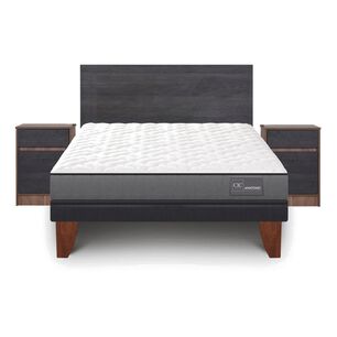 Cama Europea Cic Anatomic / 2 Plazas / Base Normal + Set De Maderas