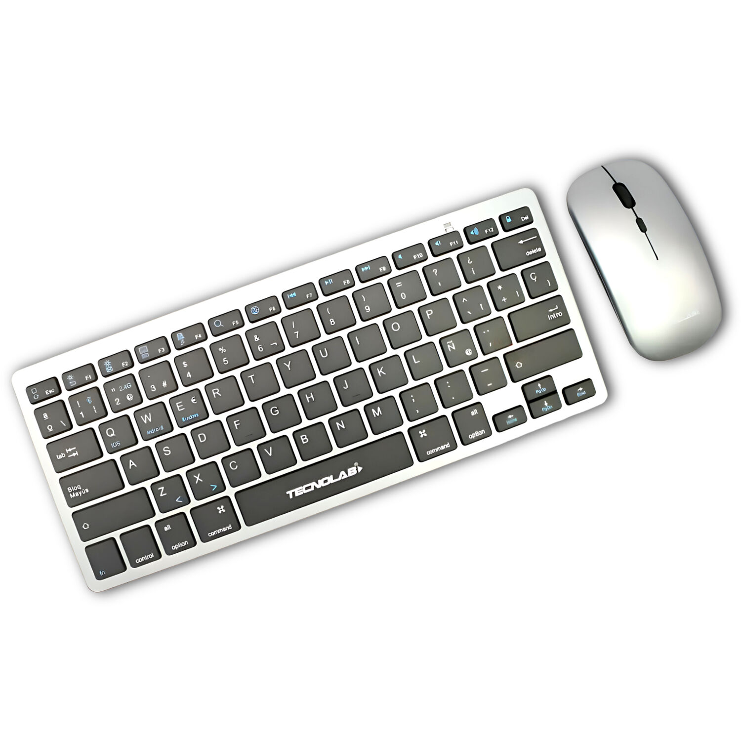 Kit Teclado Y Mouse Inal&aacute;mbrico Conexi&oacute;n Bluetooth + Usb 2g image number 0.0